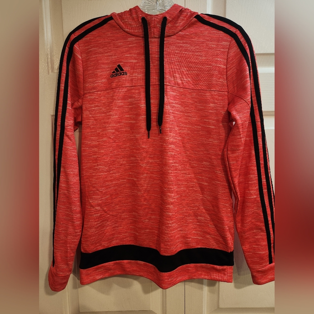 Adidas long sleeve climalite hooded top, size youth medium